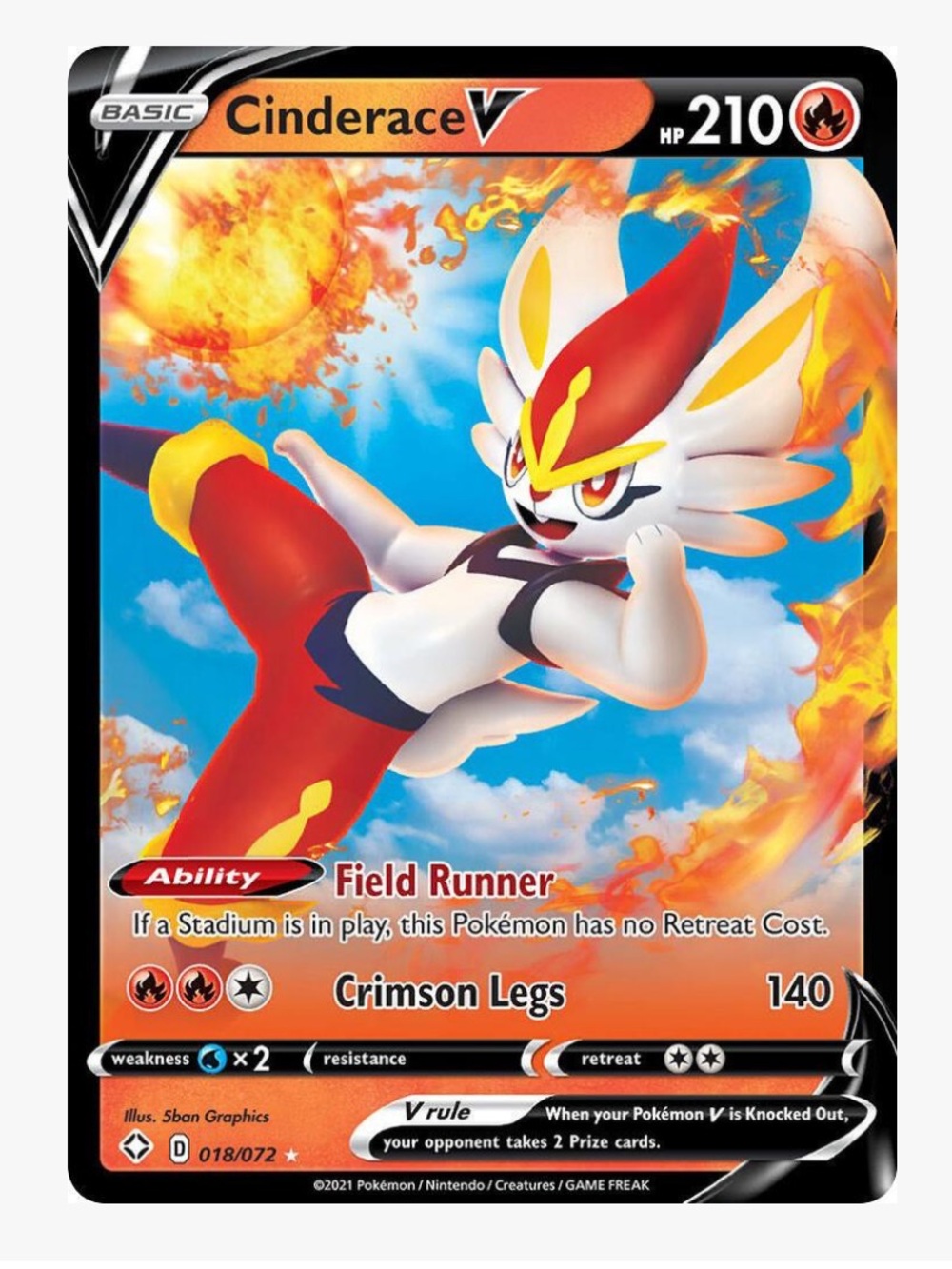 Cinderace V Shining Fates Pokemon Trading Card